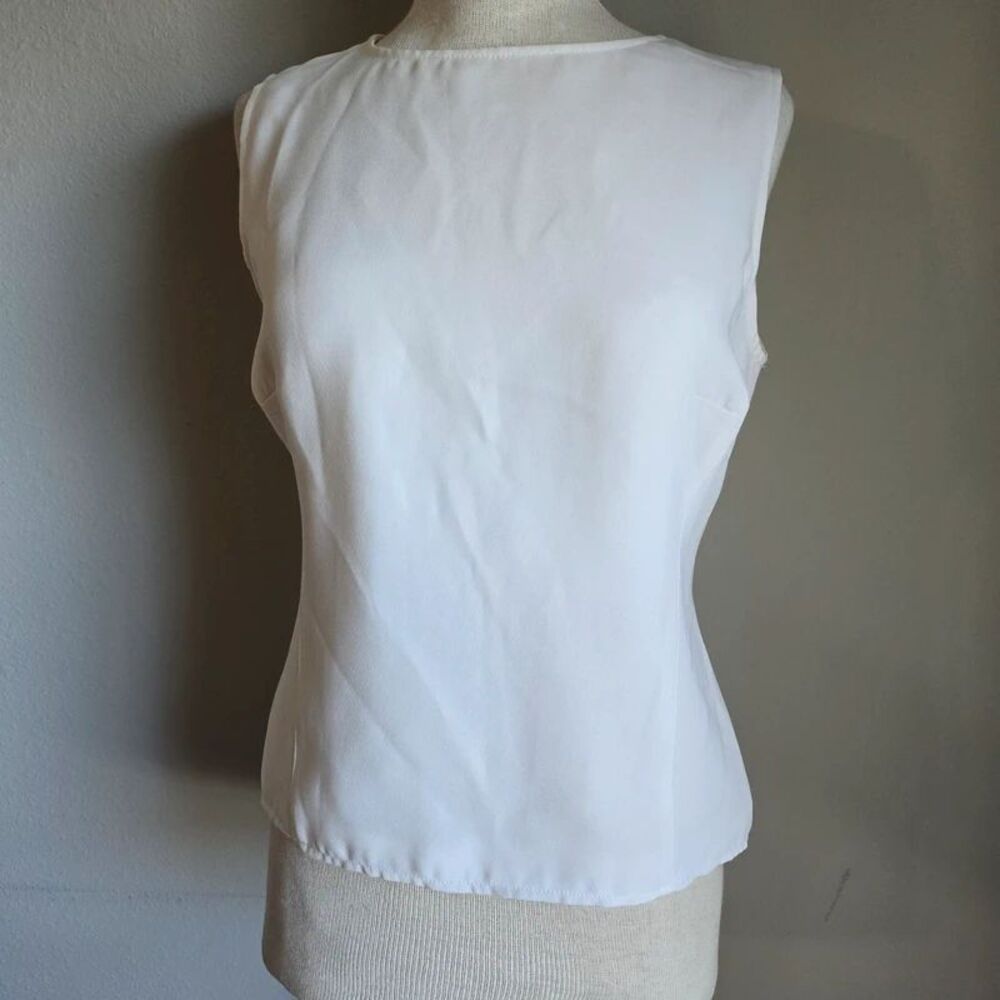Jones New York Suit Vintage White Sleeveless Shell Top Size 8
